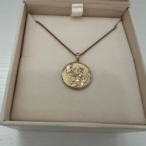 Awe Inspired Athena Gold Pendant Necklace